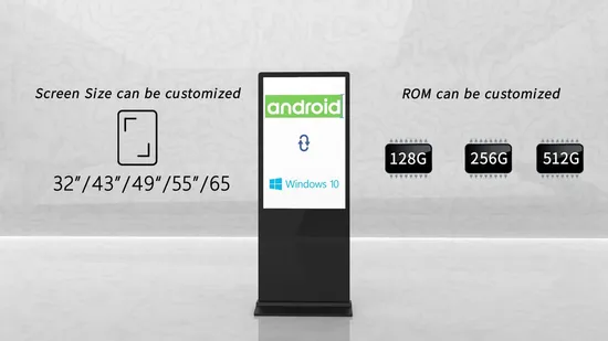 55 Inch Floor Standing LCD Digital Frame Ultra Thin Vertical Advertising Machine Touch Screen Display China TV